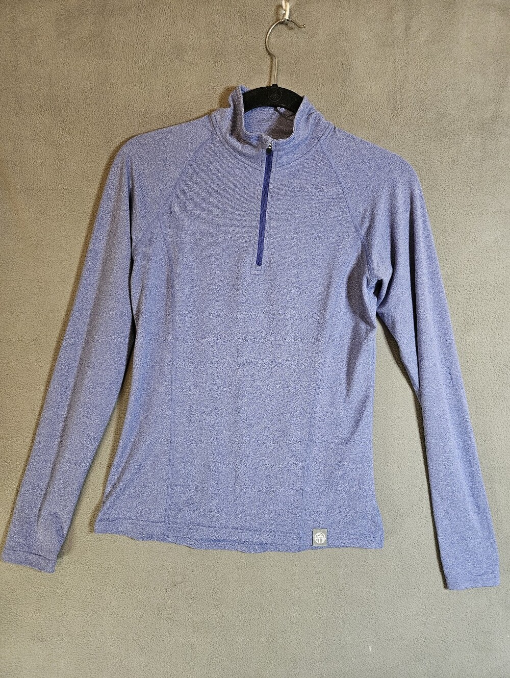 REI Shirt Women XS Long Sleeve Base Layer Top 1/4 Zip Periwinkle Blue Stretch